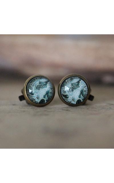 kleine Ohrclips /Waldatem/ | 10 mm Cabochon | Artikelnummer: 2011