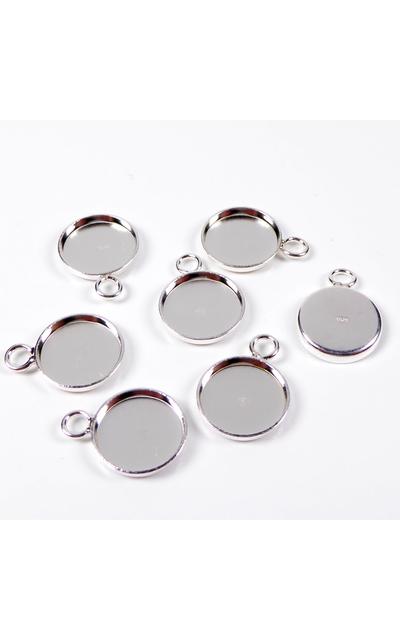 8 Stück 925 Sterling Silber Fassung Rohling 10mm zur Herstellung von Anhängern |  | Artikelnummer: SAN32