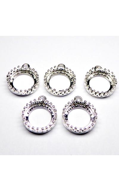  5 Stück Anhänger Rohlinge silberfarben für 12mm Cabochons  (Kopie) |  | Artikelnummer: F4 Kopie