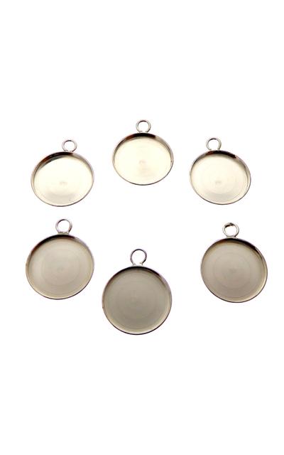 6 Stück 925 Sterling Silber Fassung Rohling 14 mm zur Herstellung von Anhängern |  | Artikelnummer: SAN30