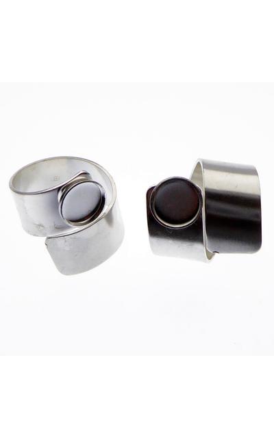 2 Stück 925 Sterling Silber Ring Rohling mit 8mm Fassung |  | Artikelnummer: SAN20