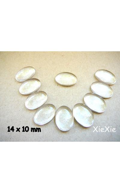 50Stk.  Glascabochons 14x10 mm oval |  | Artikelnummer: 48957298