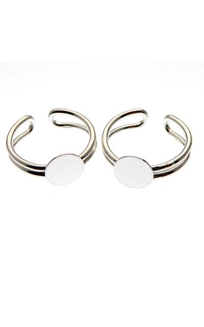 2 Stück 925 Sterling Silber Ring Rohling 7,3mm Klebepad zur Schmuckherstellung |  | Artikelnummer: SAN11