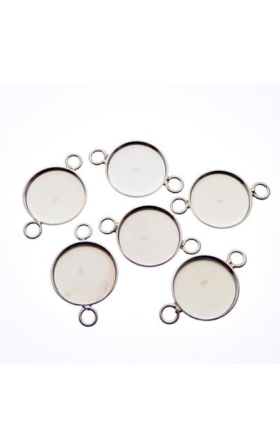 6 Stück 925 Sterling Silber Verbinder Rohling 12 mm  |  | Artikelnummer: SAN19 