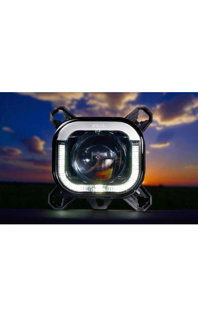 NOLDEN AVEGO 90mm LED Fernlicht - U | 90mm eckig Fernlicht Ausführung U mit Lichtleitertechnik TFL (1 Stück) | Artikelnummer: WoN-NO-90AVEGO-6AB 1B1 020-Fern_U