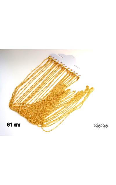 12 Stk. goldfarbene Gliederketten 61cm |  | Artikelnummer: 0110