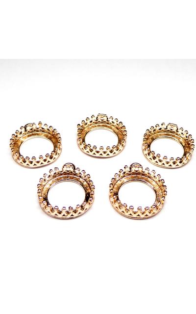 5 Stück Anhänger Rohlinge rosegoldfarben für 12mm Cabochons |  | Artikelnummer: F1