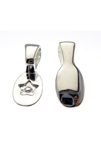 10Stk. Anhänger zum Ankleben Bail silberfarben |  | Artikelnummer: G24