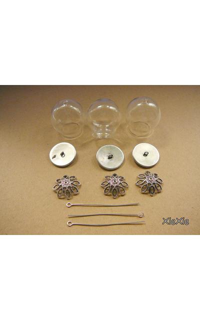 3 Sets 30mm Glasball Anhänger Bastelset |  | Artikelnummer: 68800755