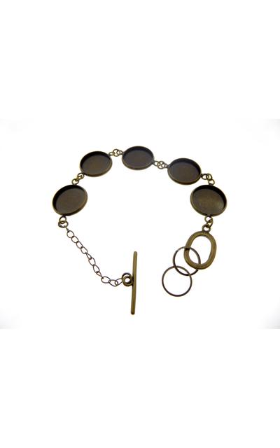 5Stück Armband Rohlinge  5x 16mm Fassungen bronzef. |  | Artikelnummer: 44801378