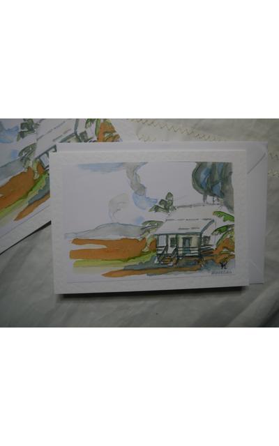 Haus in der Karibik aquarelliert, digitalisiert und als Kunstkarte fertig gestellt |  | Artikelnummer: 34-2010