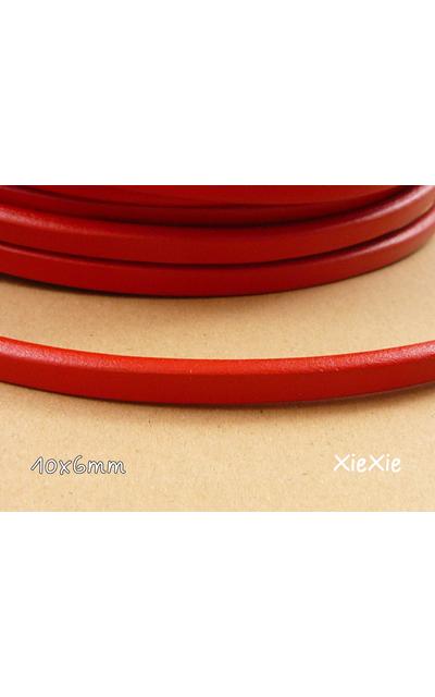 1m Regaliz Lederband 10x6mm rot |  | Artikelnummer: 54303083