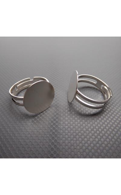 2 Stück 925 Sterling Silber Ring Rohling mit 16mm Fassung Ringgrösse verstellbar |  | Artikelnummer: SAN3