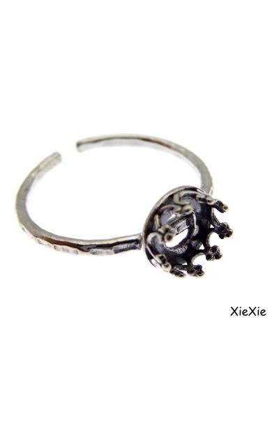 2Stk. 925 Silber Ring Rohling 6mm Fassung antik  |  | Artikelnummer: 10056AN