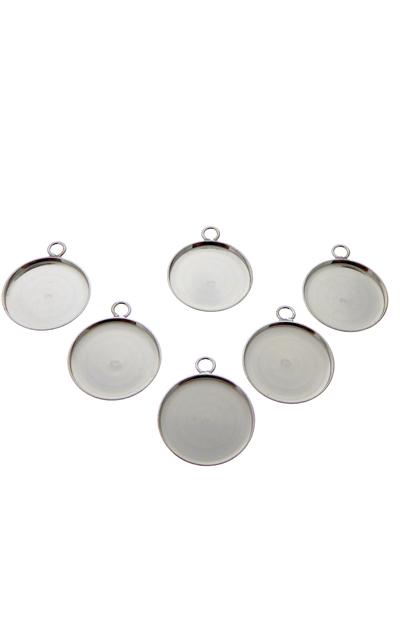 6 Stück 925 Sterling Silber Fassung Rohling 16 mm zur Herstellung von Anhängern |  | Artikelnummer: SAN29