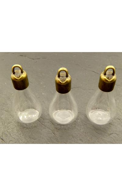 6 Sets 30mm Glasball  Hohlperlen mit Kappe bronze |  | Artikelnummer: GL07