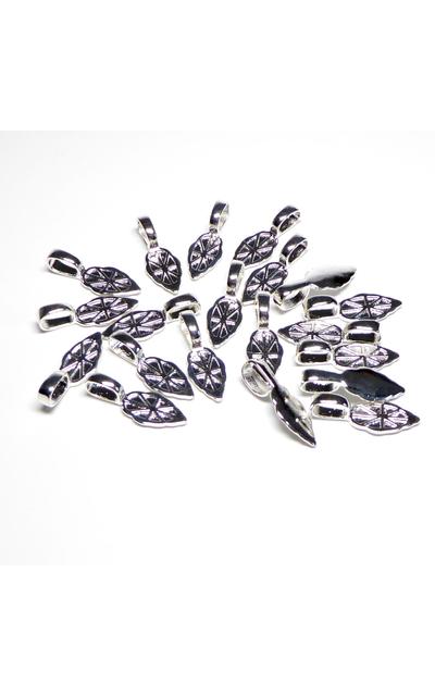 20Stk. Anhänger zum Ankleben Bail silberfarben 25 x 9mm |  | Artikelnummer: G26