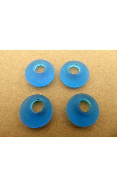 6 Stk. Meerglas Donat türkis |  | Artikelnummer: SG32