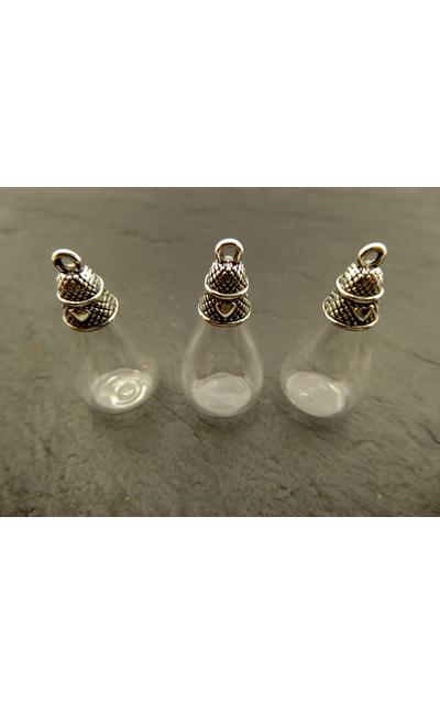 6 Sets 30mm Glasball  Hohlperlen Herz Kappe |  | Artikelnummer: GL05