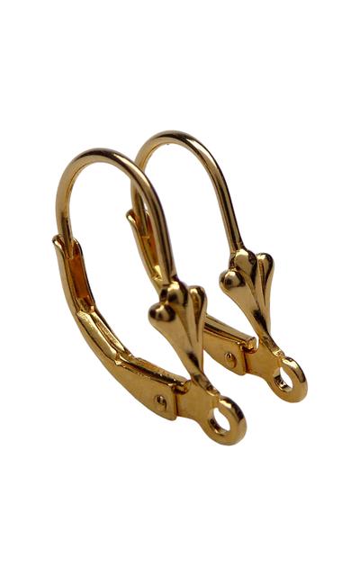 5 Paar 925 Sterling Silber vergoldet French Leaf Klapp Brisuren 17x10mm |  | Artikelnummer: AG117G