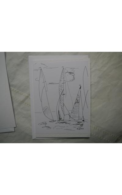 Segelboote, alte Segler gezeichnet als Kunstkarte |  | Artikelnummer: 10-2014