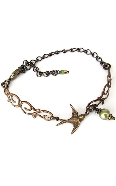 SCHWALBE ♥Armband | Jugendstil Armband aus Messing | Artikelnummer: 1020