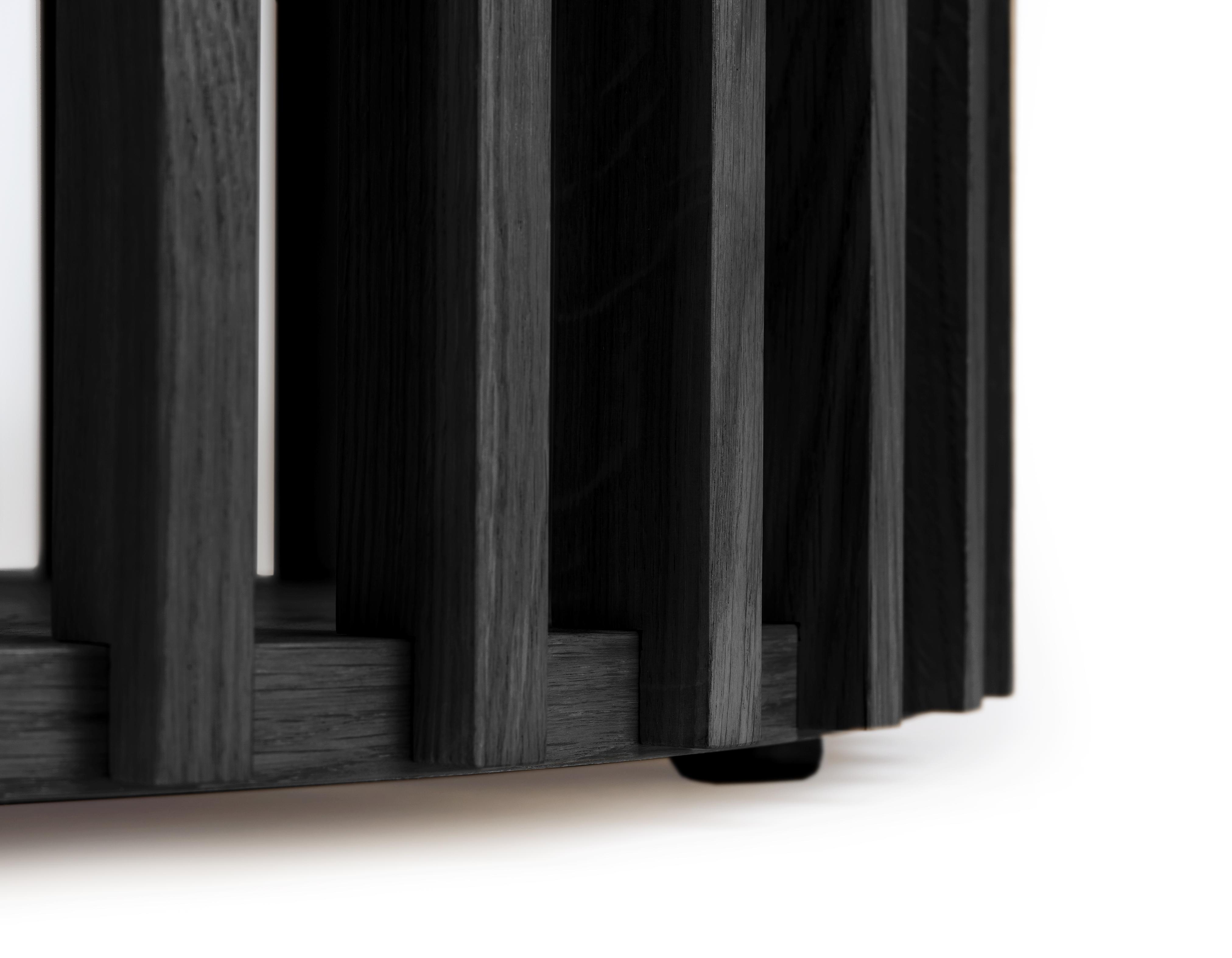 Kleiner runder Couchtisch Holz schwarz