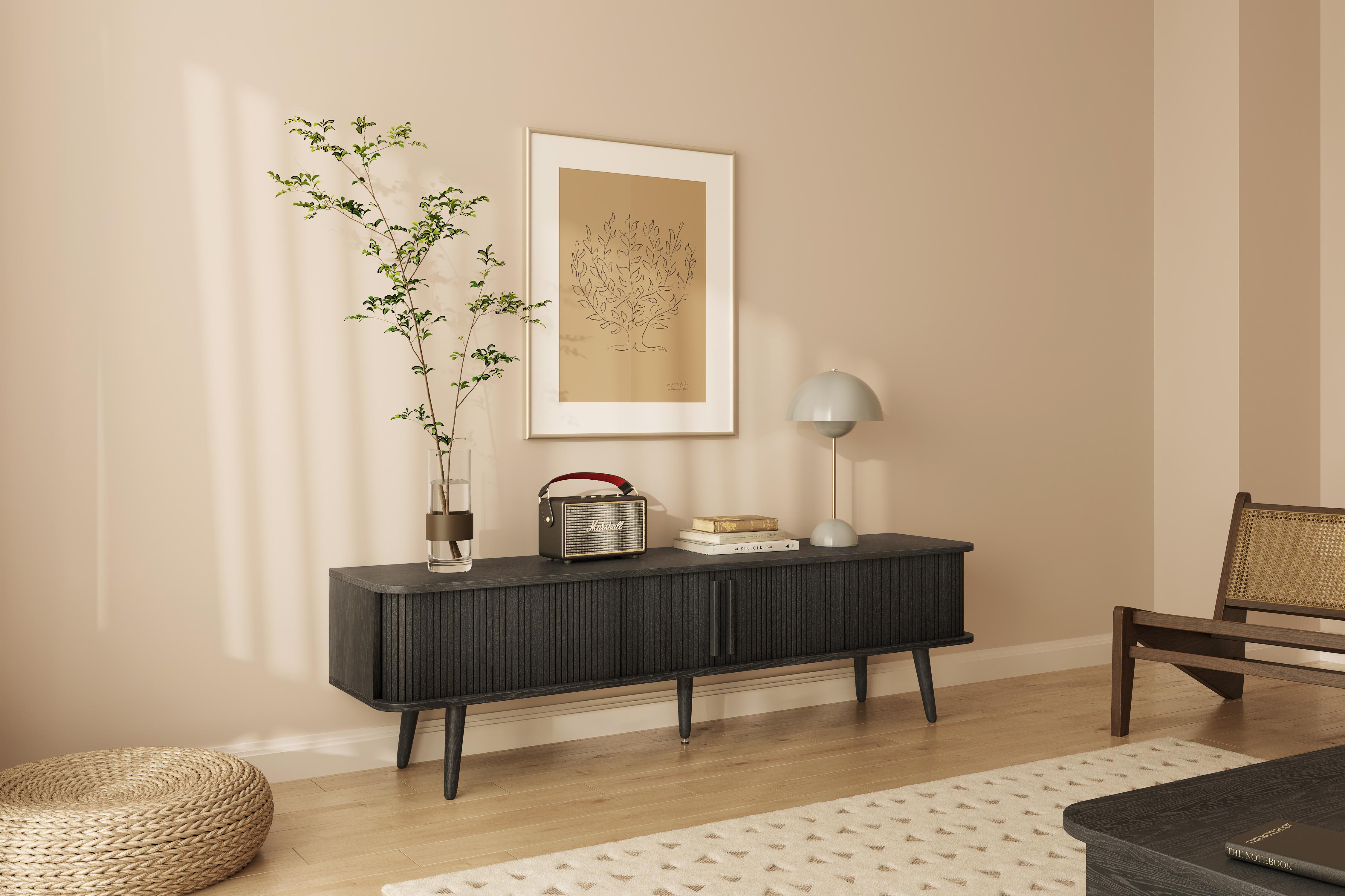 Design TV-Schrank im Skandi-Look in schwarz