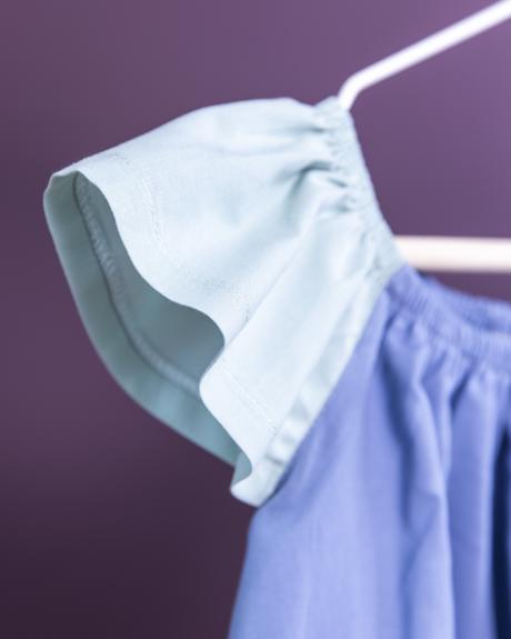 Sommerliches Kleid in Rauchblau und Mint