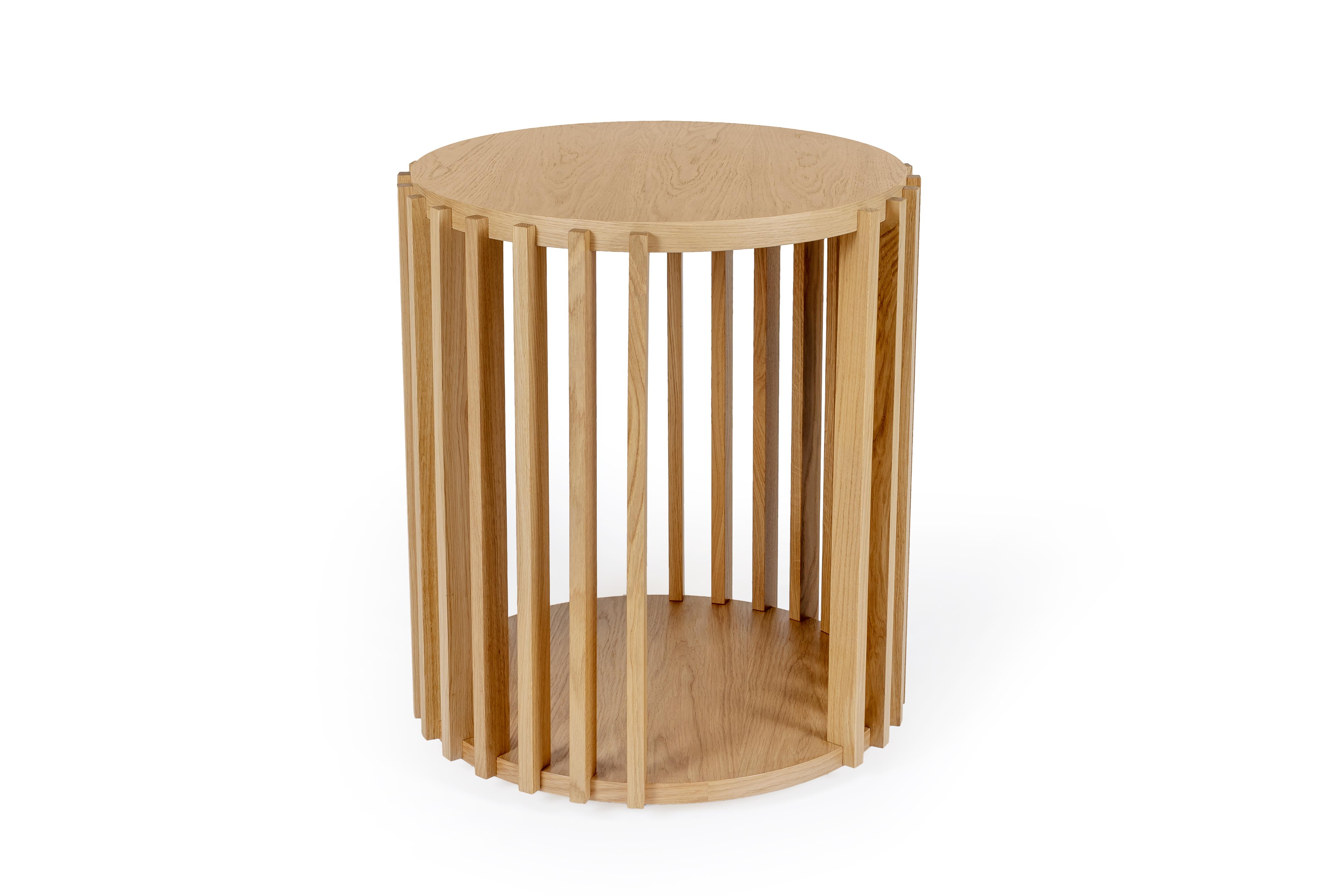 Runder Beistelltisch Holz mit Stäben