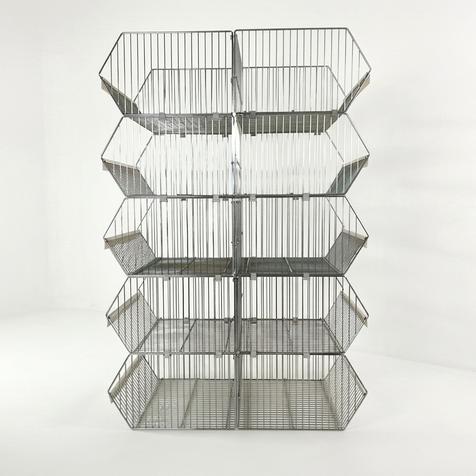 Wanzl Stapelkorb – 10er Set | Gebrauchtware | 62,5 x 50 x 30 cm | Artikelnummer: DT-BG-STK-10-SET-B62