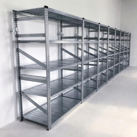 Fachbodenregal MS-S2  | Kpl. Posten ca. 62,80 m | Artikelnummer: FBR-MS-BG-S2-628