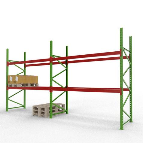 Palettenregal Grundsystem H 3,0 m, gebraucht wie neu  | H 3,0 m | L 5,7 m | Feldlast 6.500 kg |18 PP | Artikelnummer: PR-KT-BG-300570-2