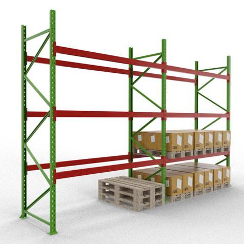 Palettenregal  Grundsystem H 3,5 m, gebraucht wie neu  | H 3,5 m | L 5,7 m | Feldlast 9.000 kg | 24 PP | Artikelnummer: PR-KT-BG-350570-3