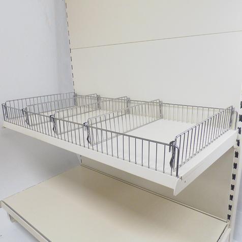Trenngitter für Ladenregale | Neuware | H 9,5 cm | L 37 cm | verchromt | Artikelnummer: SR-T-N-FGT09537