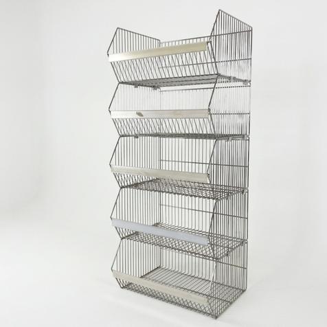 Wanzl Stapelkorb – 5er Set | Gebrauchtware | 62,5 x 50 x 30 cm | Artikelnummer: DT-BG-STK-5-SET-B62
