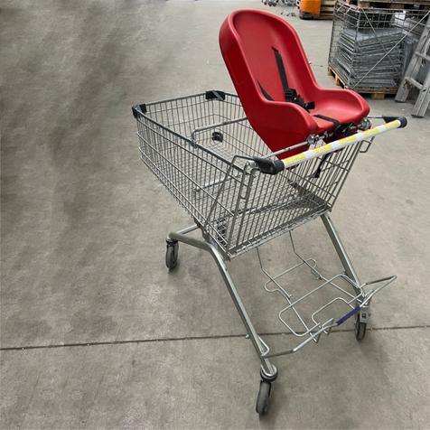 Wanzl ELA155 mit Babyschale | gebrauchter Einkaufswagen | 142 Liter | Artikelnummer: EKW-WZ-G-ELA155-BABYROT