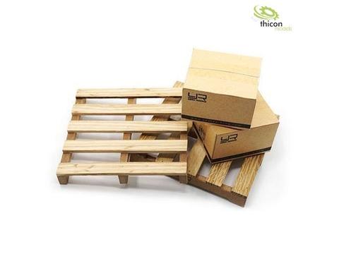 Holzpaletten mit Kartons  2Stück | Artikelnummer: 4260432970203