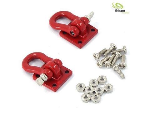 Scale Schäkel mit Flansch aus Metall rot pulverlackiert | Artikelnummer: 4260432970005