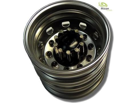 1:14 Alufelgen Antriebsachse m. Nabe schwarz eloxiert Paar | Artikelnummer: 4260432971248