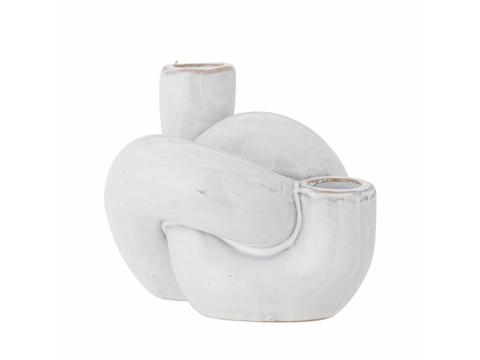 Haydn Kerzenhalter, Weiß, Steingut L12,1xH10xW10,5 cm | Artikelnummer: 0736-8135-3264