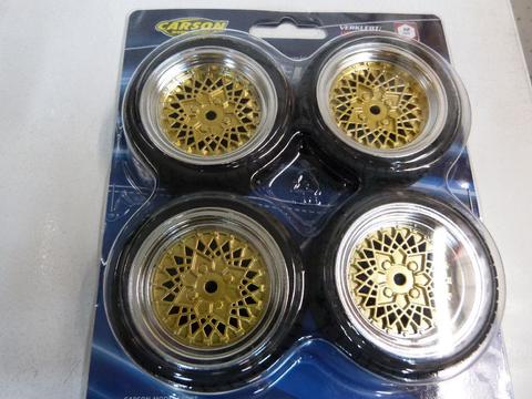 1/10er Räder-Reifenset SC-Räder 4S Style Chrom/Gold | Artikelnummer: 500900551