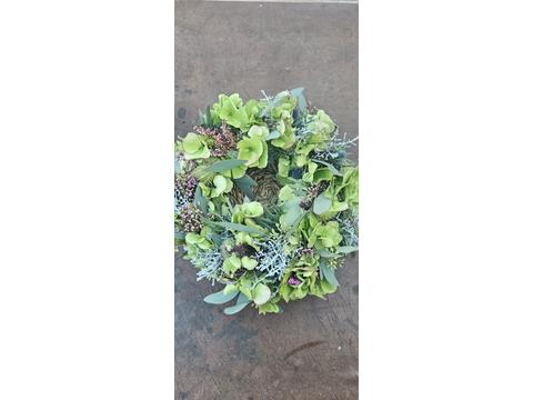 Herbstkranz Bauernhortensie grün, rosa 20 cm  | Artikelnummer: 1425-6560-1478 Kopie