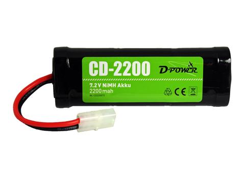 D-Power CD-2200 7.2V NiMH Akku mit Tamiya-Stecker  | Artikelnummer: CD220072. 