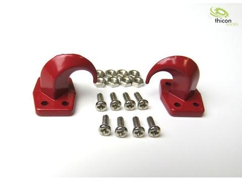 Haken-Kralle mit Montageflansch aus Metall rot 2Stück | Artikelnummer: 4260432970333