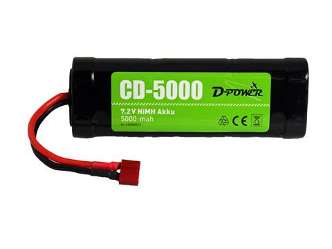 D-Power CD-5000 7.2V NiMH Akku mit T-Stecker | Artikelnummer: CD500072T 