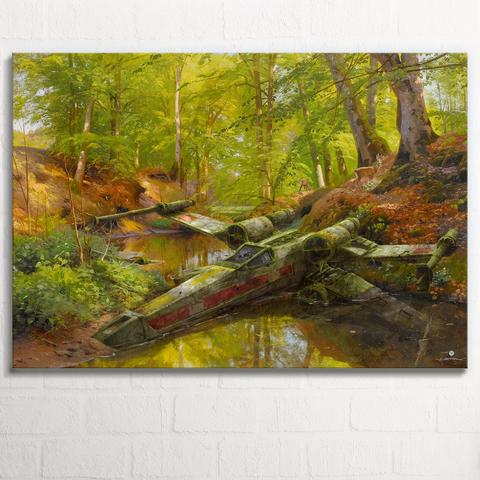 Abandoned X-Wing beneath the Trees - Leinwandbild