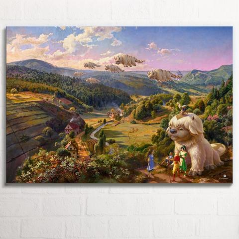 Flying bison over Black Forest - Leinwandbild