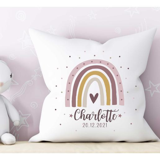 Weiches personalisierbares Kissen mit Füllung - Regenbogen  | Zauberhaftes Kissen mit Namen für Kinder | Artikelnummer: 7602-7515-8705 -2