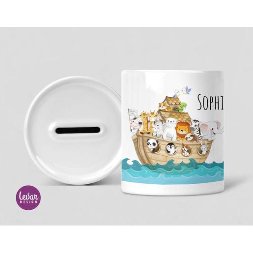 Spardose | Arche Noah personalisiert | Tolle Spardose für Kinder | Artikelnummer: 6858-7363-2446